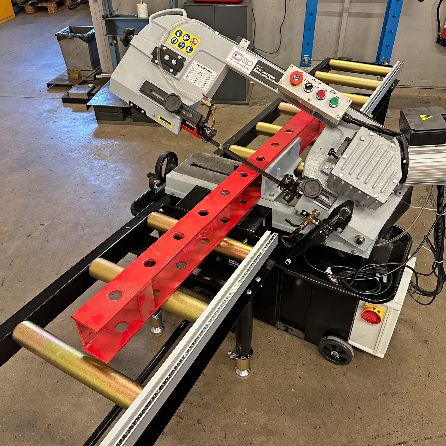 SIP Adjustable Roller Stand Table 1500mm x 400mm 400kg