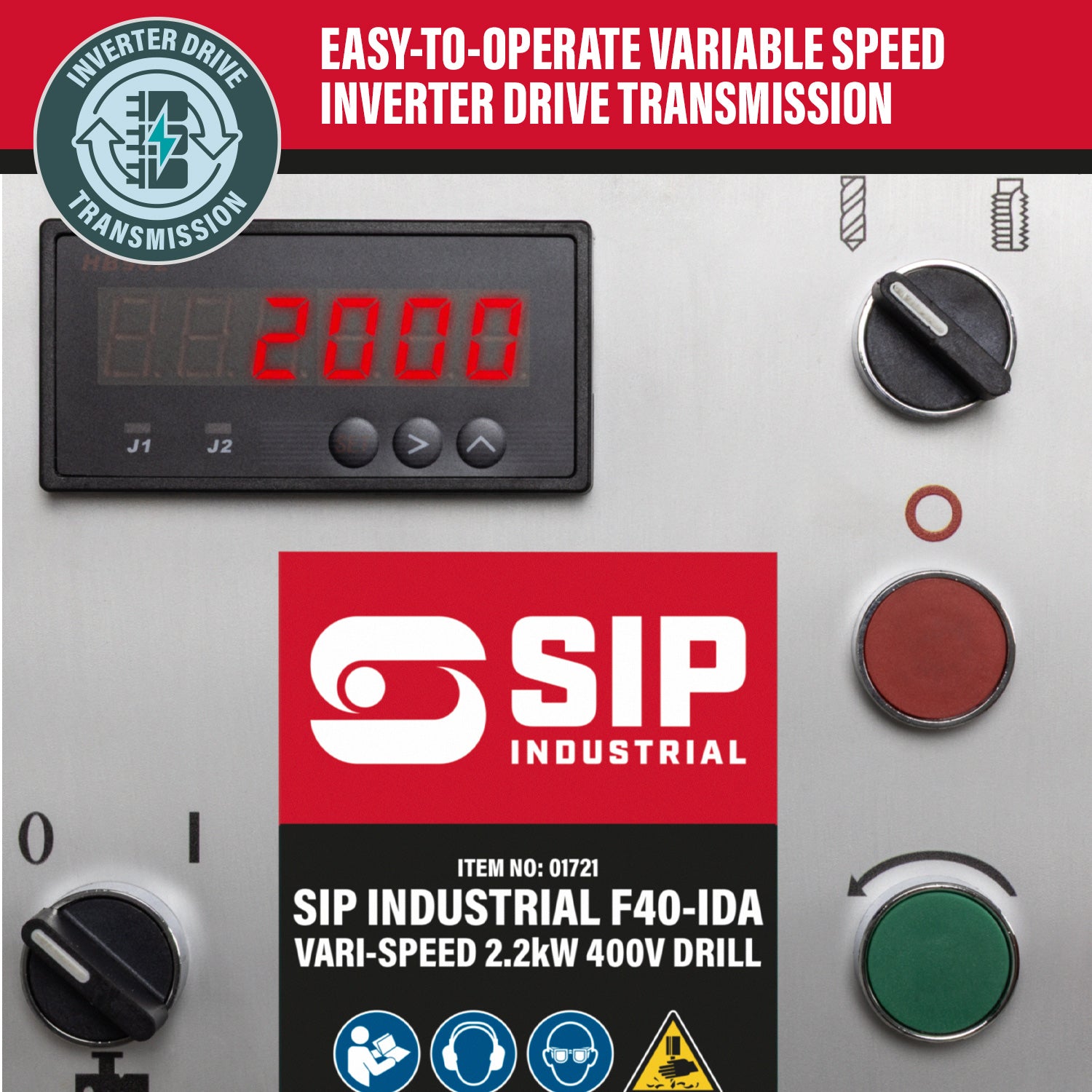 SIP 01721 Industrial F40-IDA Vari-Speed 2.2kW 400v Floor Pillar Drill