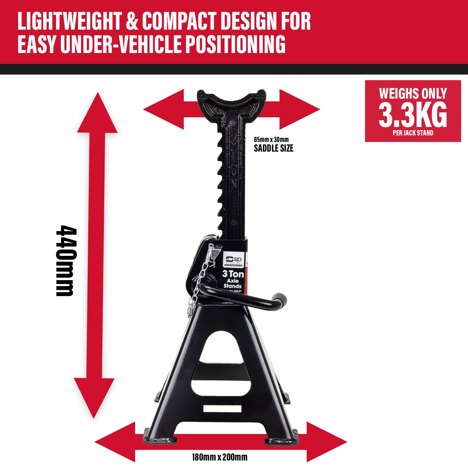 SIP 03637 3 Ton Jack Stand