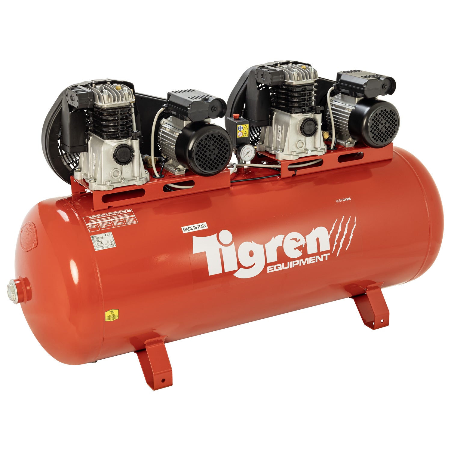 SIP 04386 Tigren 270Ltr Tandem Air Compressor 230V