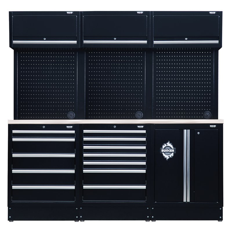 BUNKER 04415 Modular Storage Combo with Stainless Steel Worktop (14 Piece)