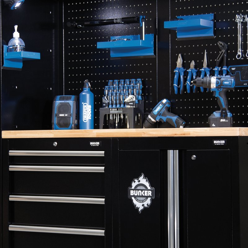 BUNKER 04488 Modular Storage Combo with Hardwood Worktop (11 Piece)