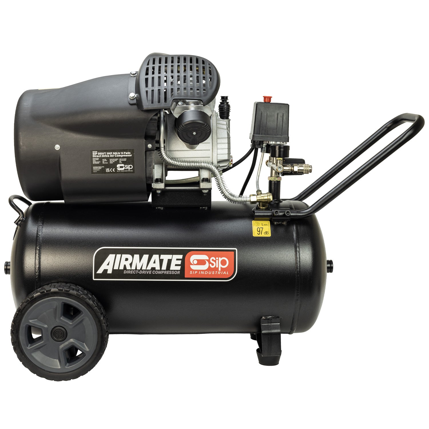 SIP 05325 DDVT 3hp 50ltr V-Twin Direct Drive Compressor