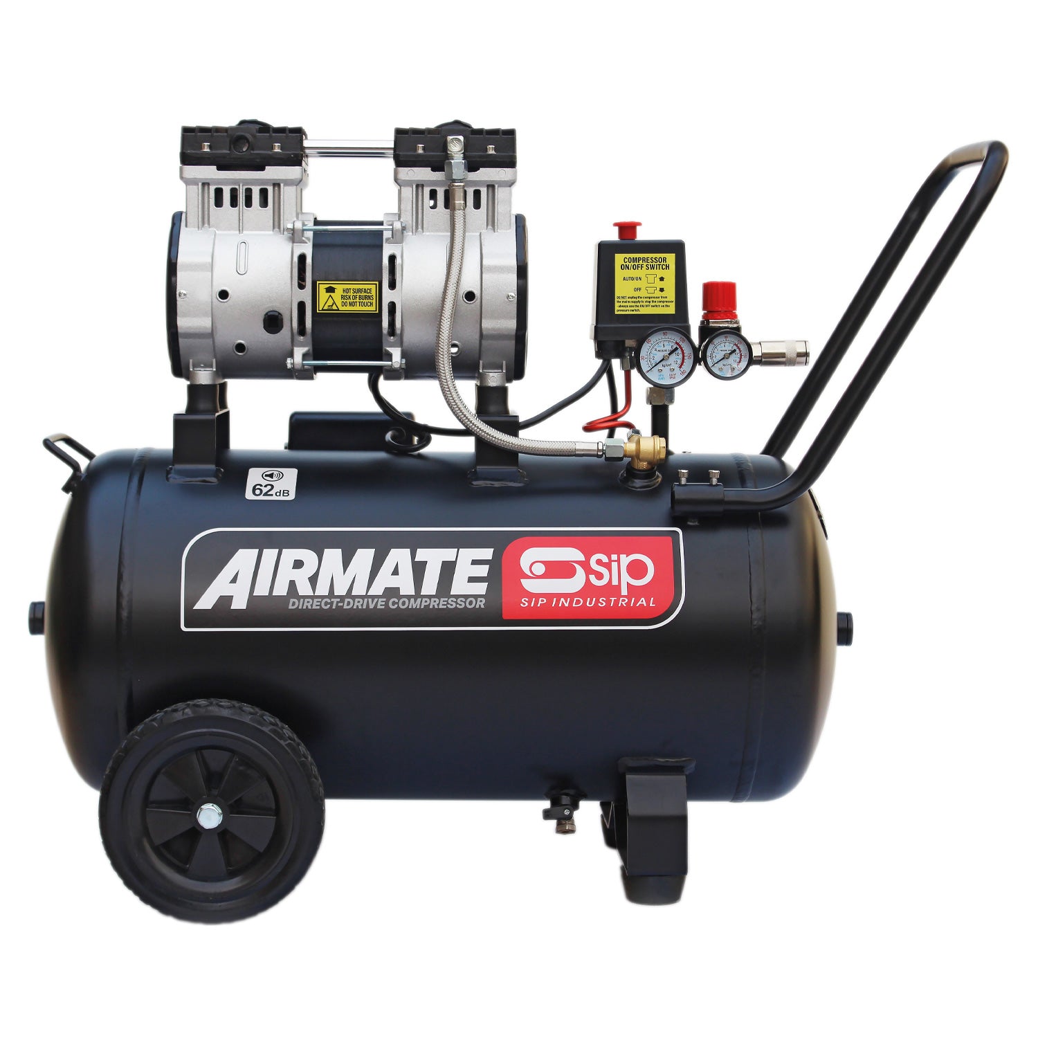 SIP 05479 DD 2hp 50ltr Low Noise Oil-Free Direct Drive Compressor