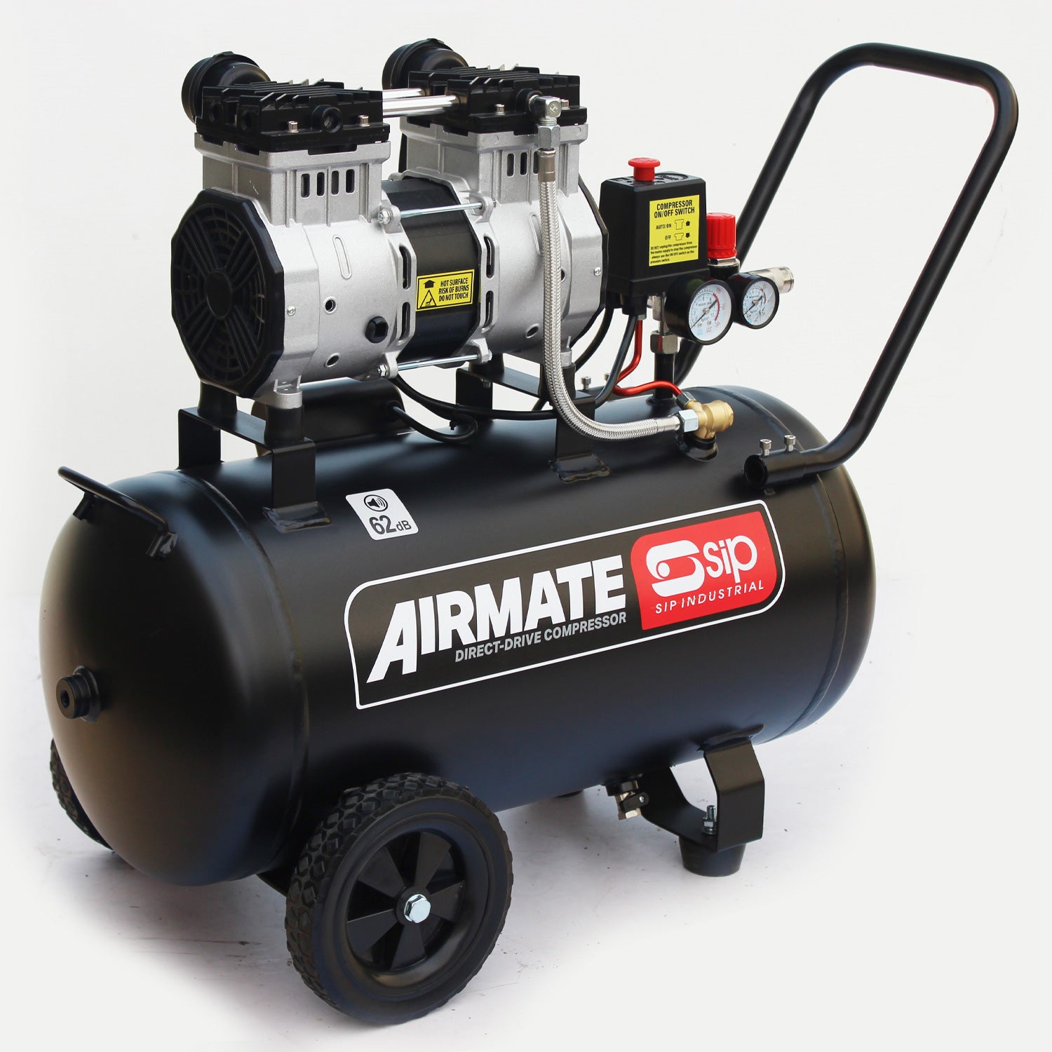 SIP 05479 DD 2hp 50ltr Low Noise Oil-Free Direct Drive Compressor