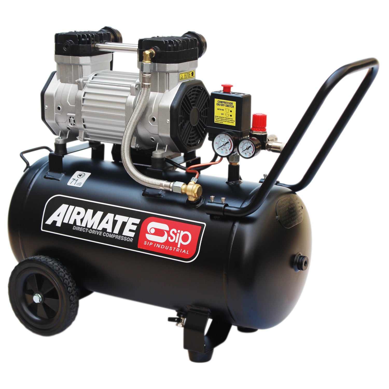 SIP 05480 DD 3hp 50ltr Low Noise Oil-Free Direct Drive Compressor