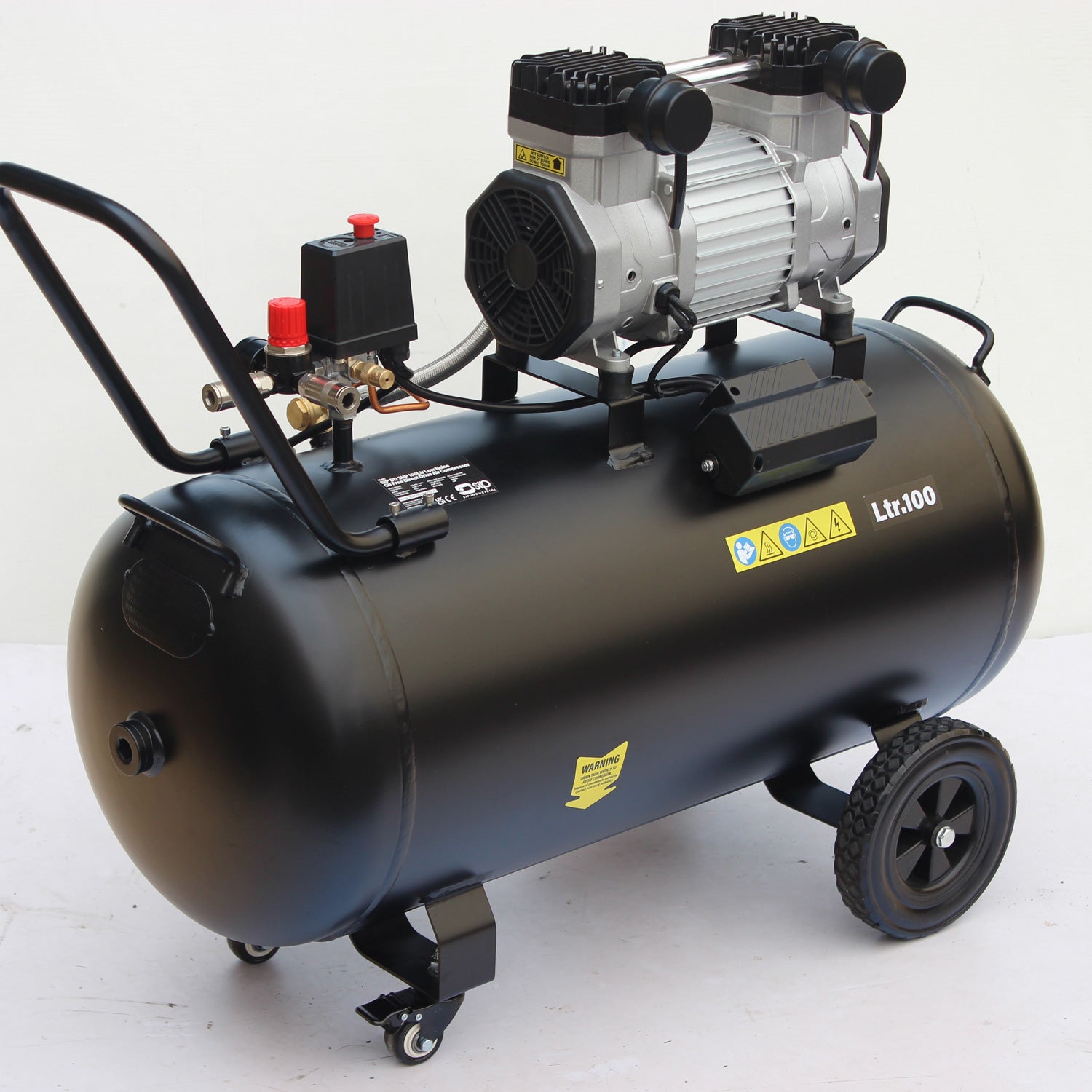 SIP 05481 DD 3hp 100ltr Low Noise Oil-Free Direct Drive Compressor
