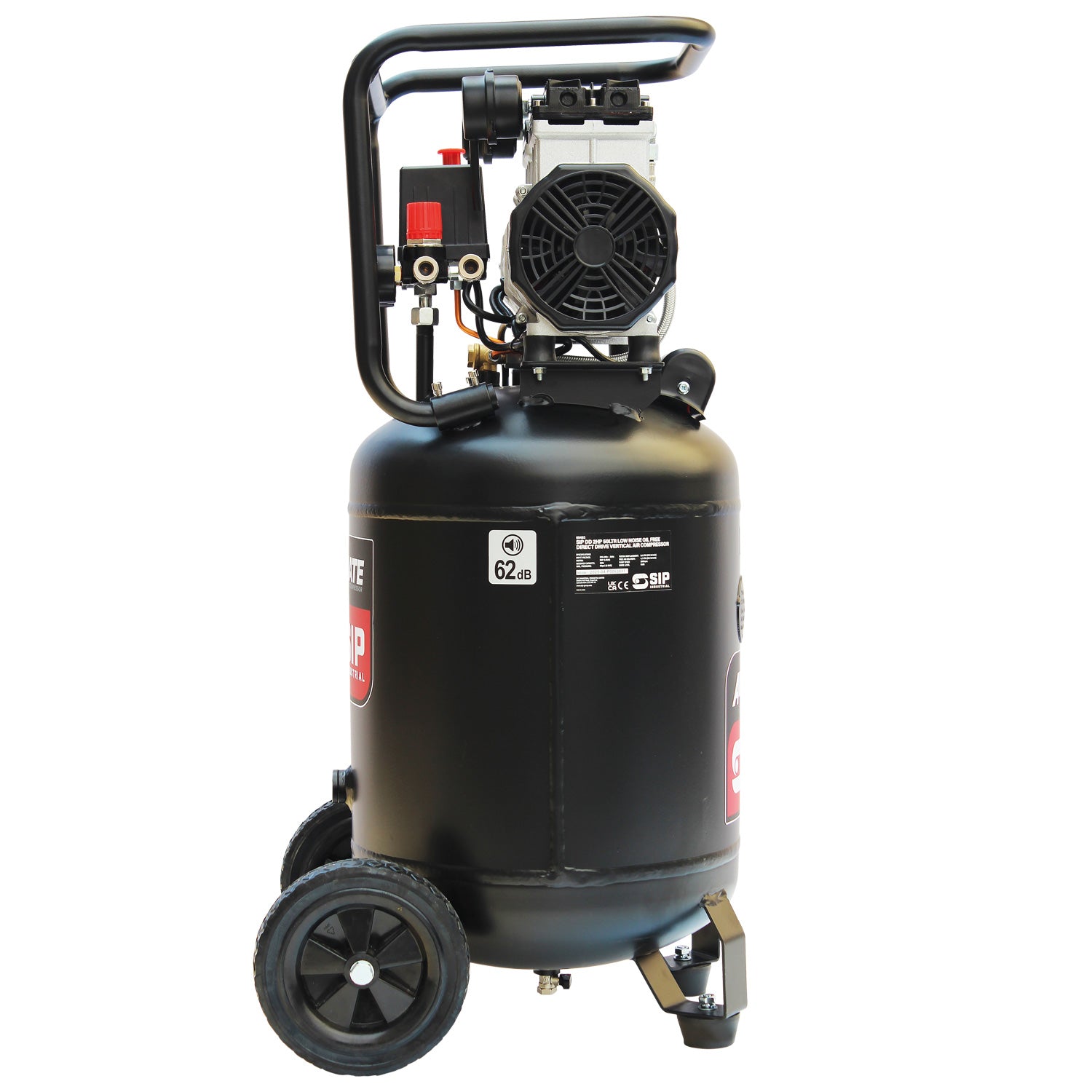 SIP 05483 DD 2hp 50ltr Low Noise Oil-Free Vertical Direct Drive Compressor