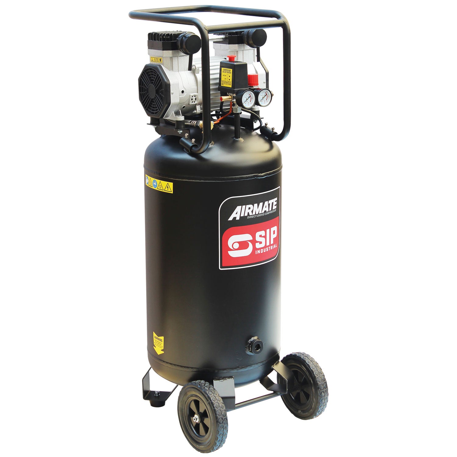 SIP 05484 DD 3hp 100ltr Low Noise Oil-Free Vertical Direct Drive Compressor