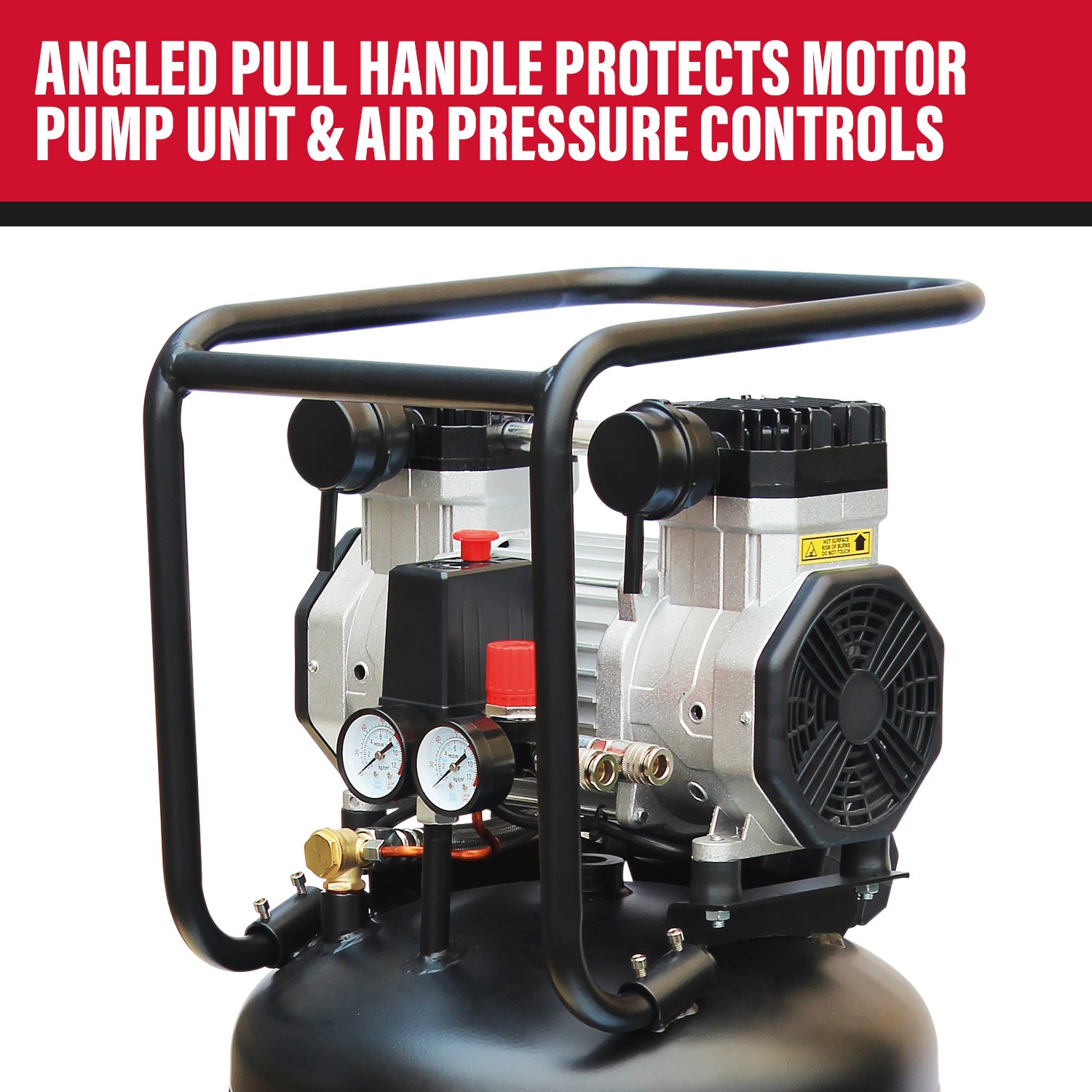 SIP 05484 DD 3hp 100ltr Low Noise Oil-Free Vertical Direct Drive Compressor