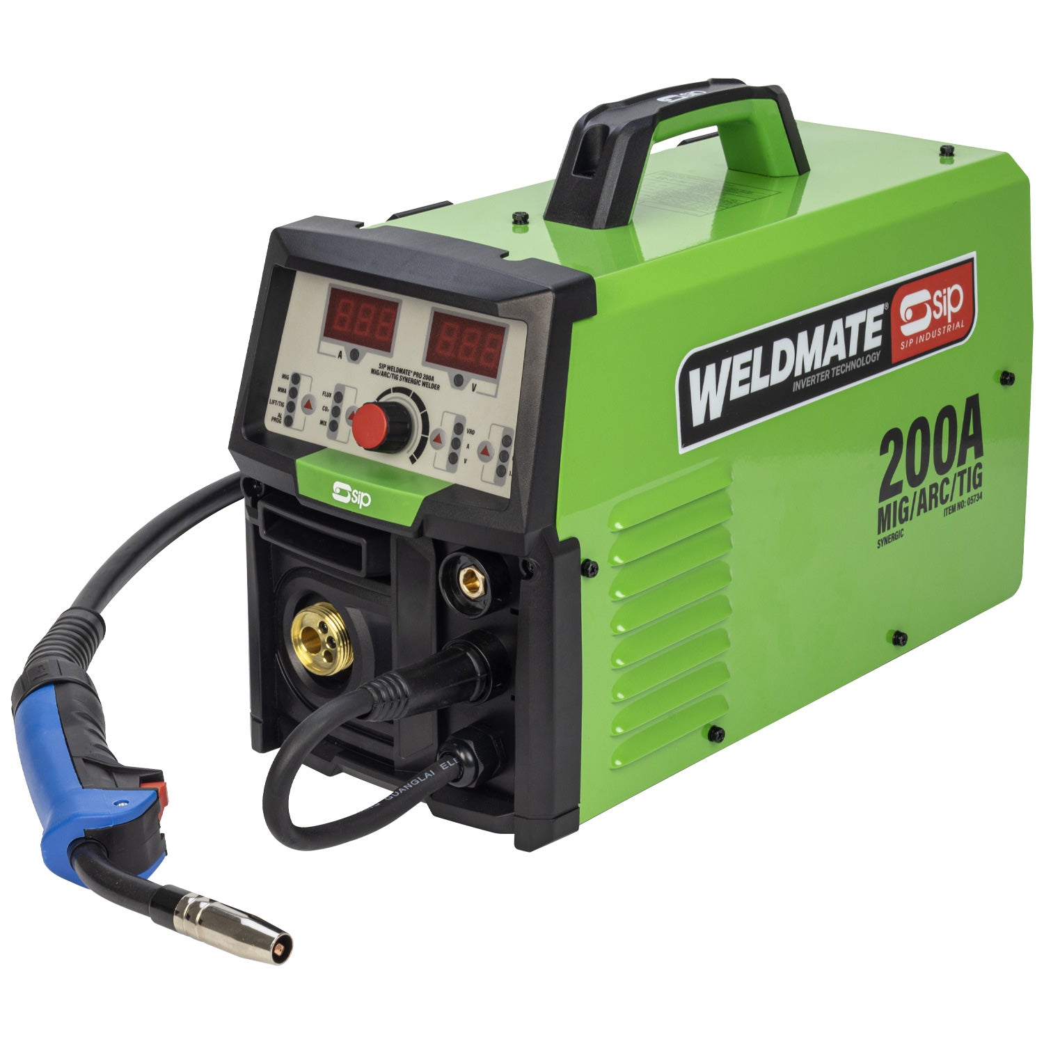 SIP 05734TROLLEY WELDMATE® PRO 200A MIG/ARC/TIG Synergic Welder with Trolley Package
