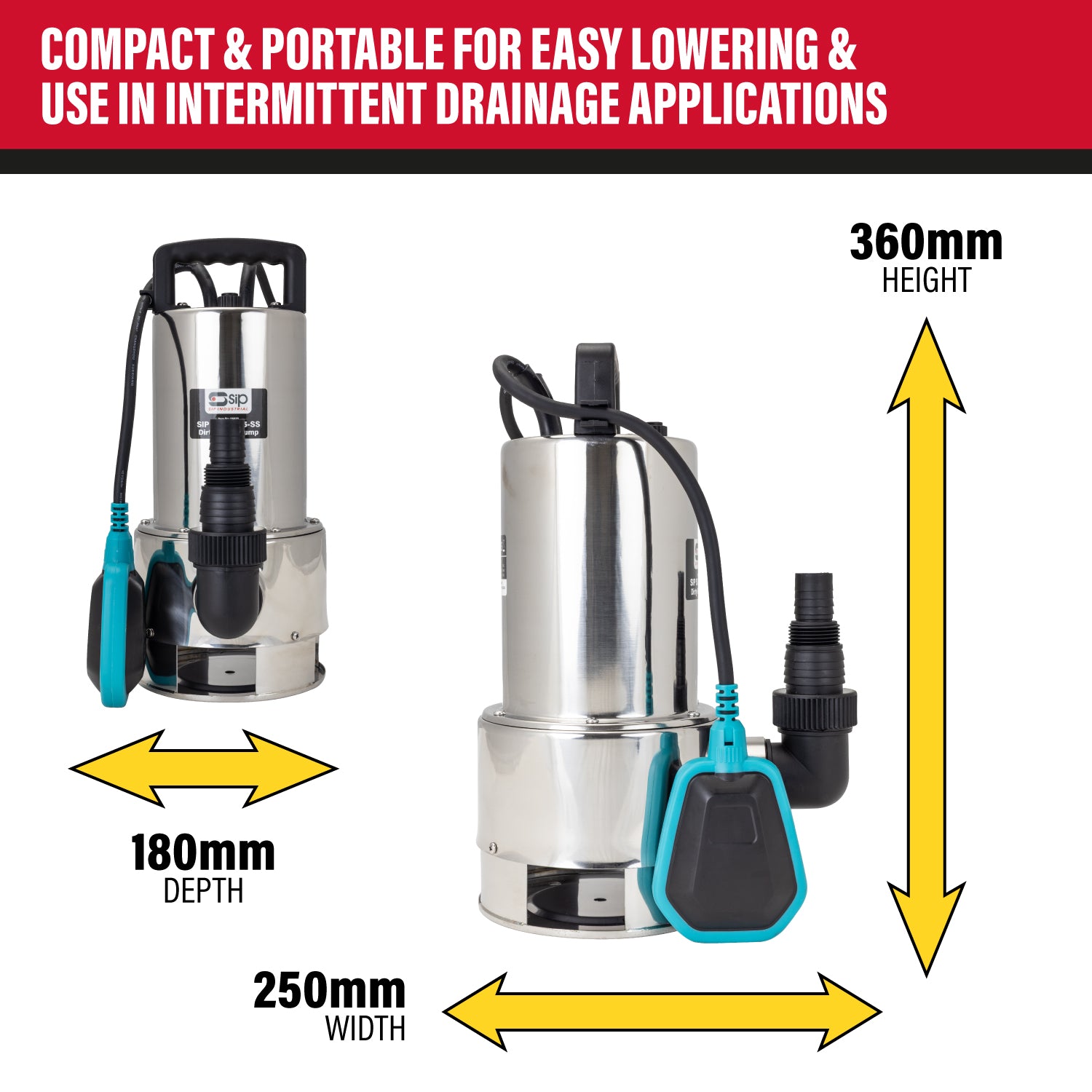 SIP 06825 SUB 3075-SS Heavy-Duty Dirty Water Pump
