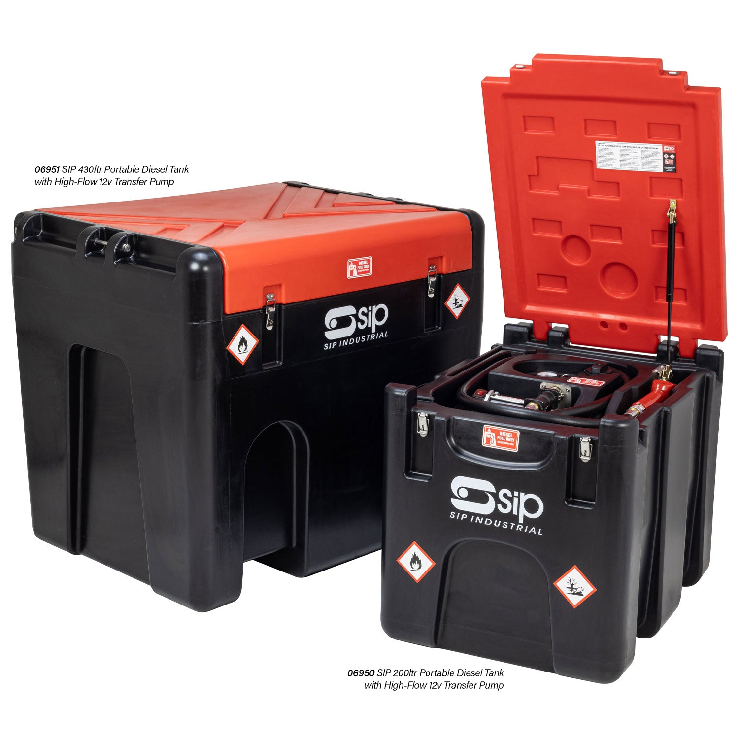 SIP 06950 200ltr Portable Diesel Tank with High-Flow 12v Transfer Pump