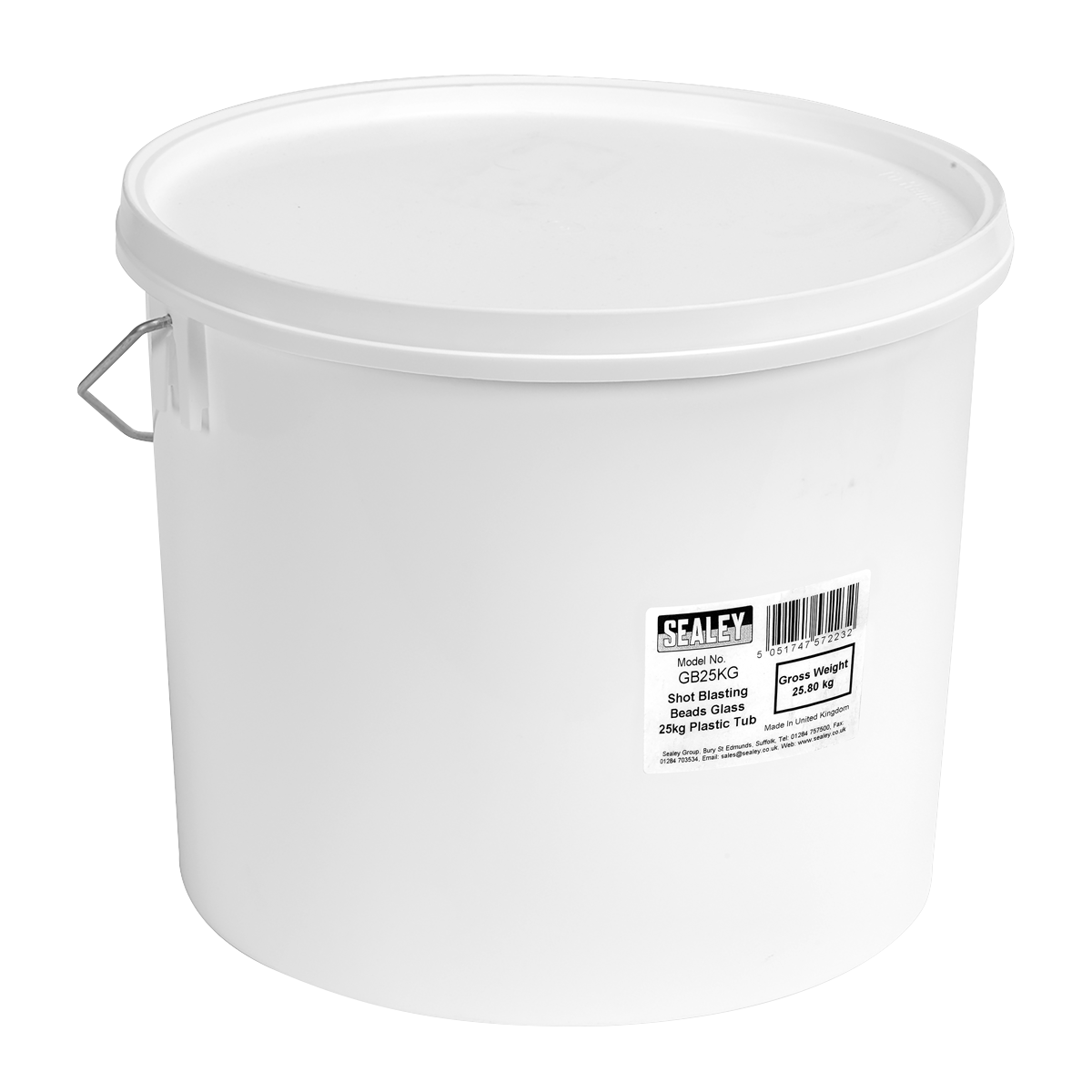 Sealey GB25KG Shot Blasting Beads Glass 25kg Plastic Tub