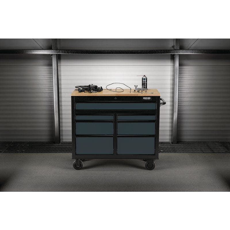 BUNKER 27207 Workbench Roller Tool Cabinet 7 Drawer, 41"