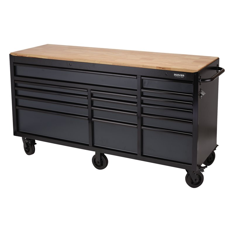 BUNKER 27242 Workbench Roller Tool Cabinet 15 Drawer, 72"