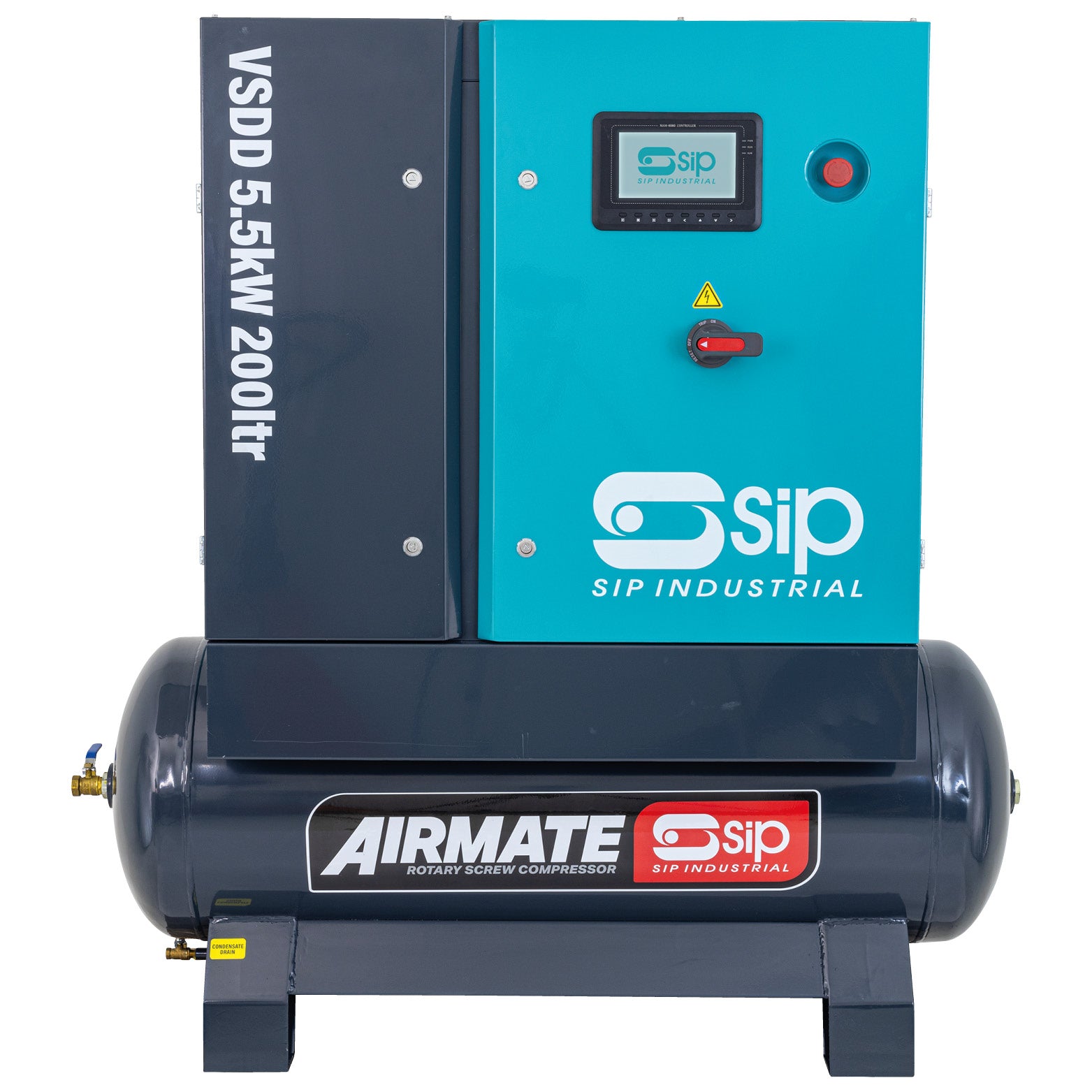 SIP 08258 VSDD 5.5kW 8bar 200ltr 400v Rotary Screw Compressor
