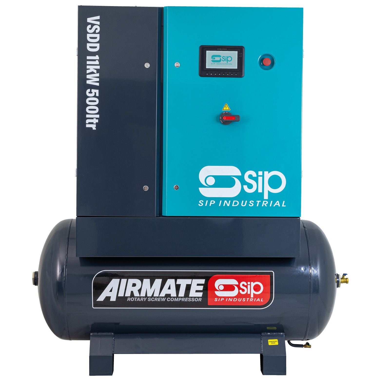 SIP 08265 VSDD 11kW 10bar 500ltr 400v Rotary Screw Compressor