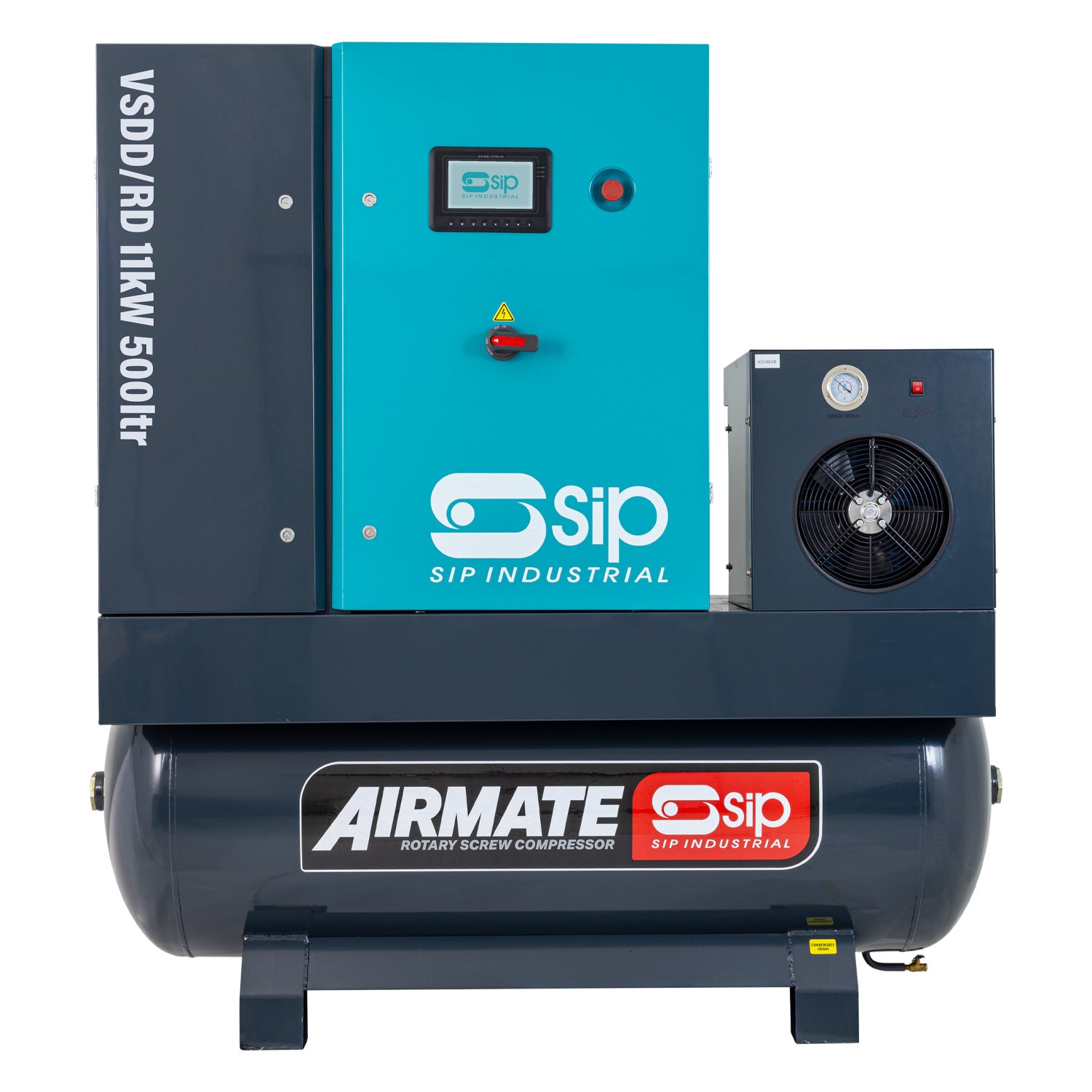 SIP 08266 VSDD/RD 11kW 8bar 500ltr 400v Rotary Screw Compressor with Dryer