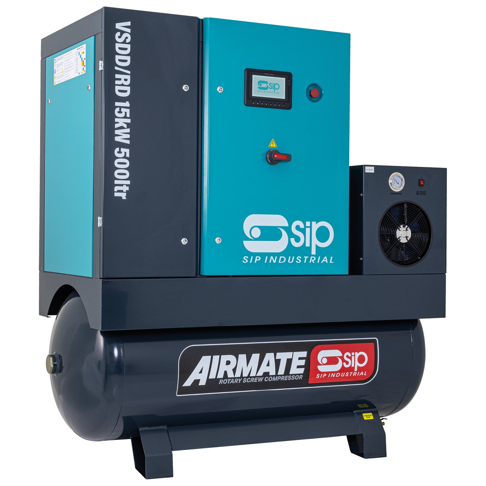 SIP 08267 VSDD/RD 15kW 8bar 500ltr 400v Rotary Screw Compressor with Dryer