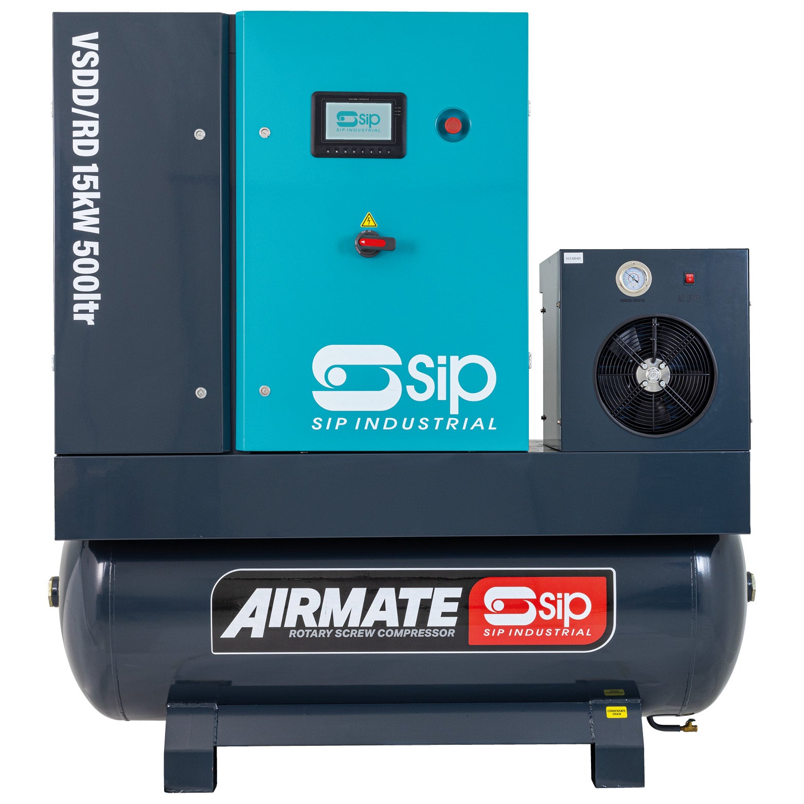SIP 08274 VSDD/RDF 15kW 8bar 500ltr Rotary Screw Compressor with Dryer & Filter