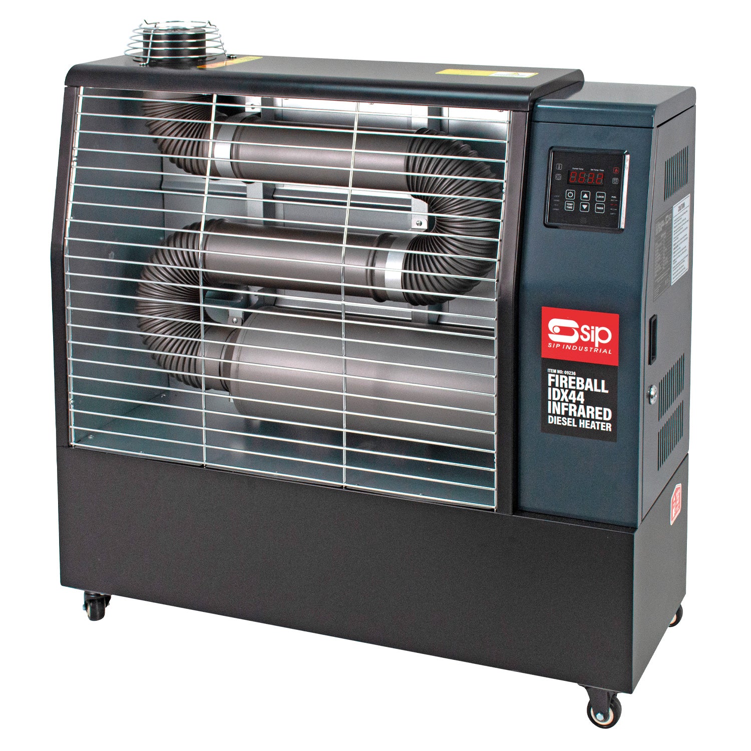 SIP FIREBALL 09236A IDX44 Industrial Infrared Diesel Heater with 3pc Flue Kit