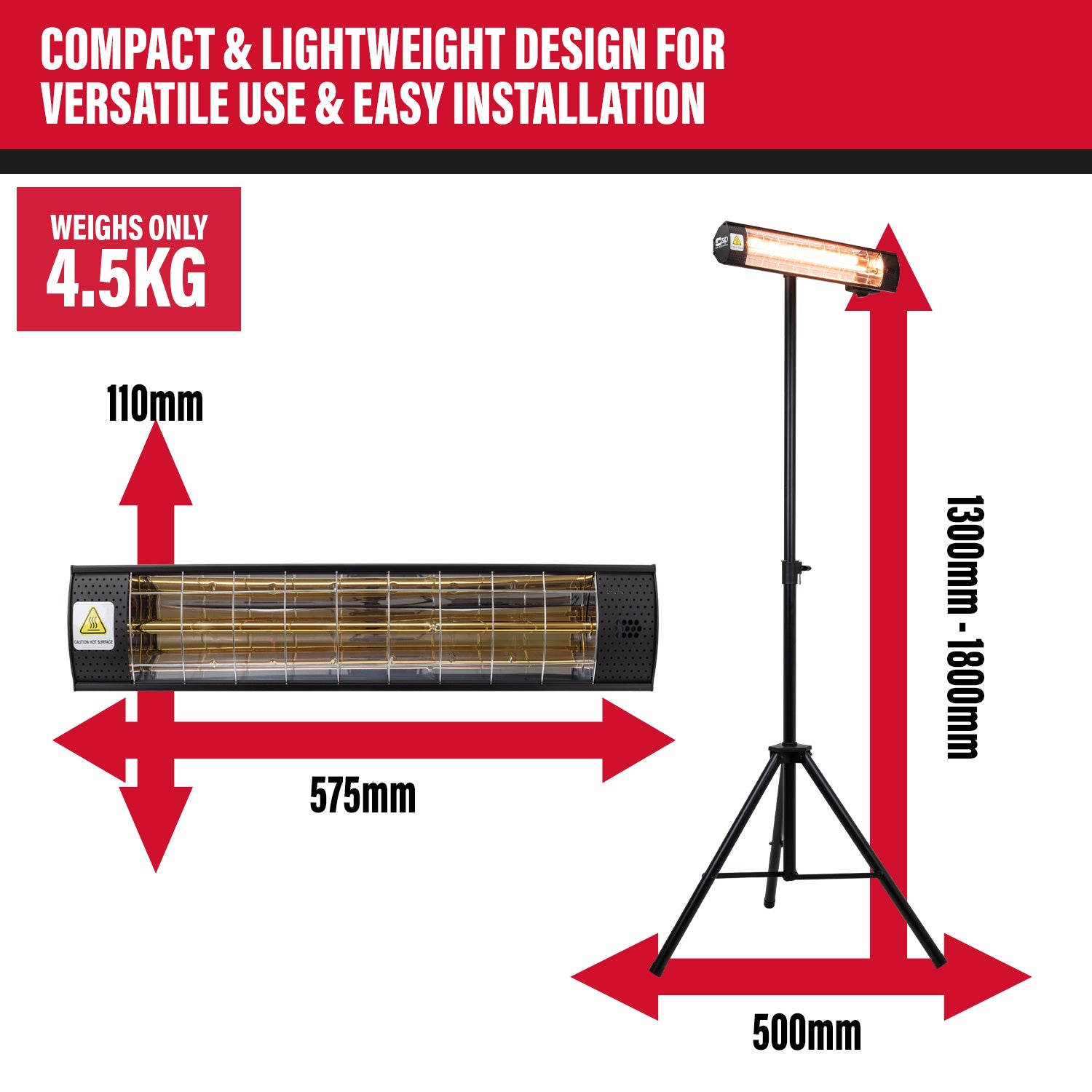 SIP 09585P Universal Halogen Heater w/ Stand