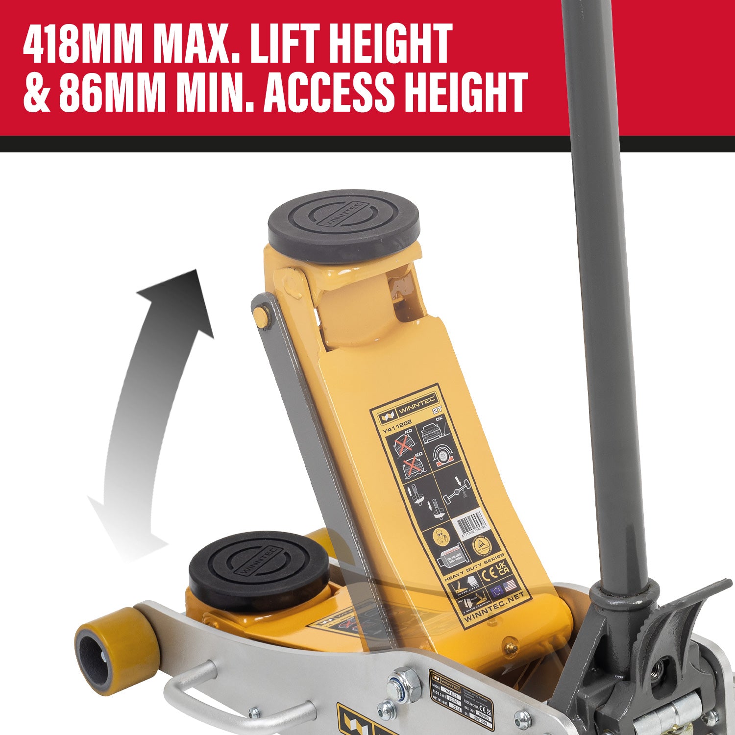 WINNTEC® 2 Ton Aluminium / Steel Trolley Jack
