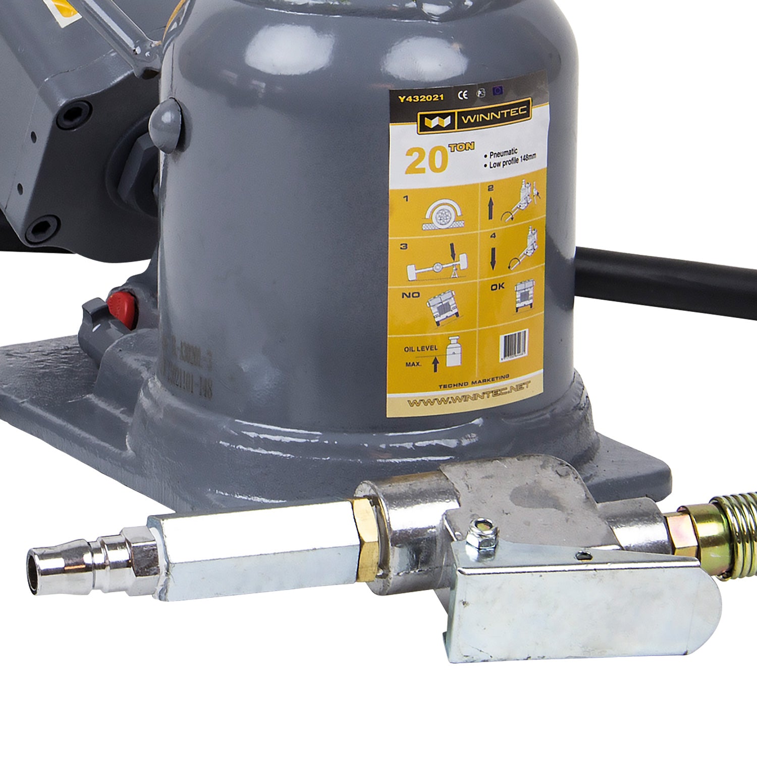 SIP 09829 Winntec 20 Ton Low Profile Air Bottle Jack