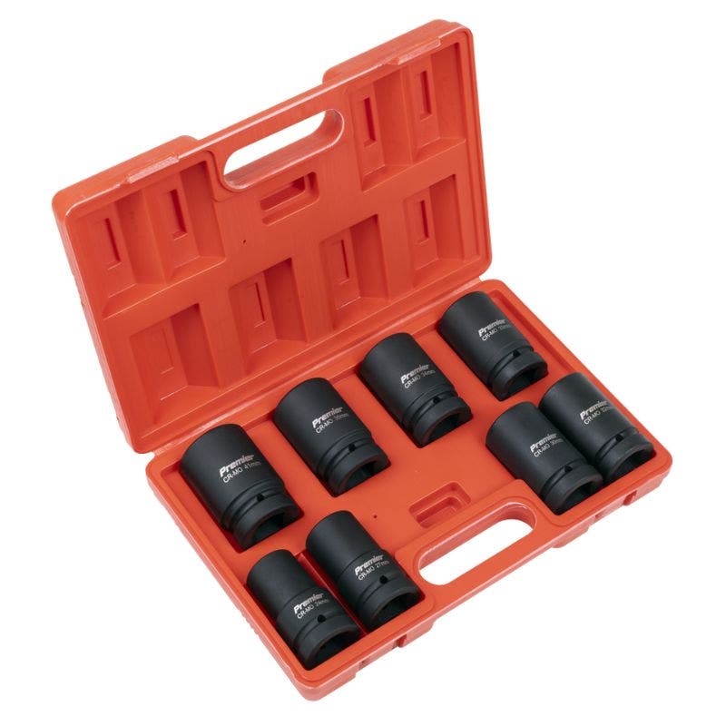 Sealey AK888M Impact Socket Set 8pc Deep 1"Sq Drive - Metric