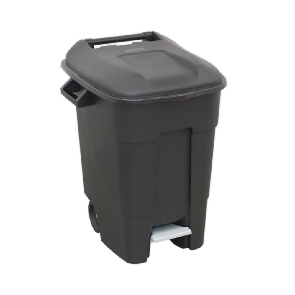 Sealey BM100P Refuse/Wheelie Bin with Foot Pedal 100L - Black