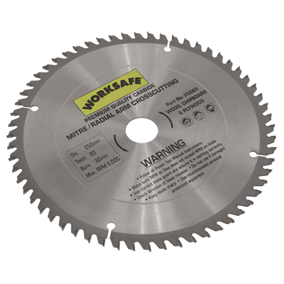 Sealey 25060 TCT Saw Blade Ø250 x 30mm - 60tpu