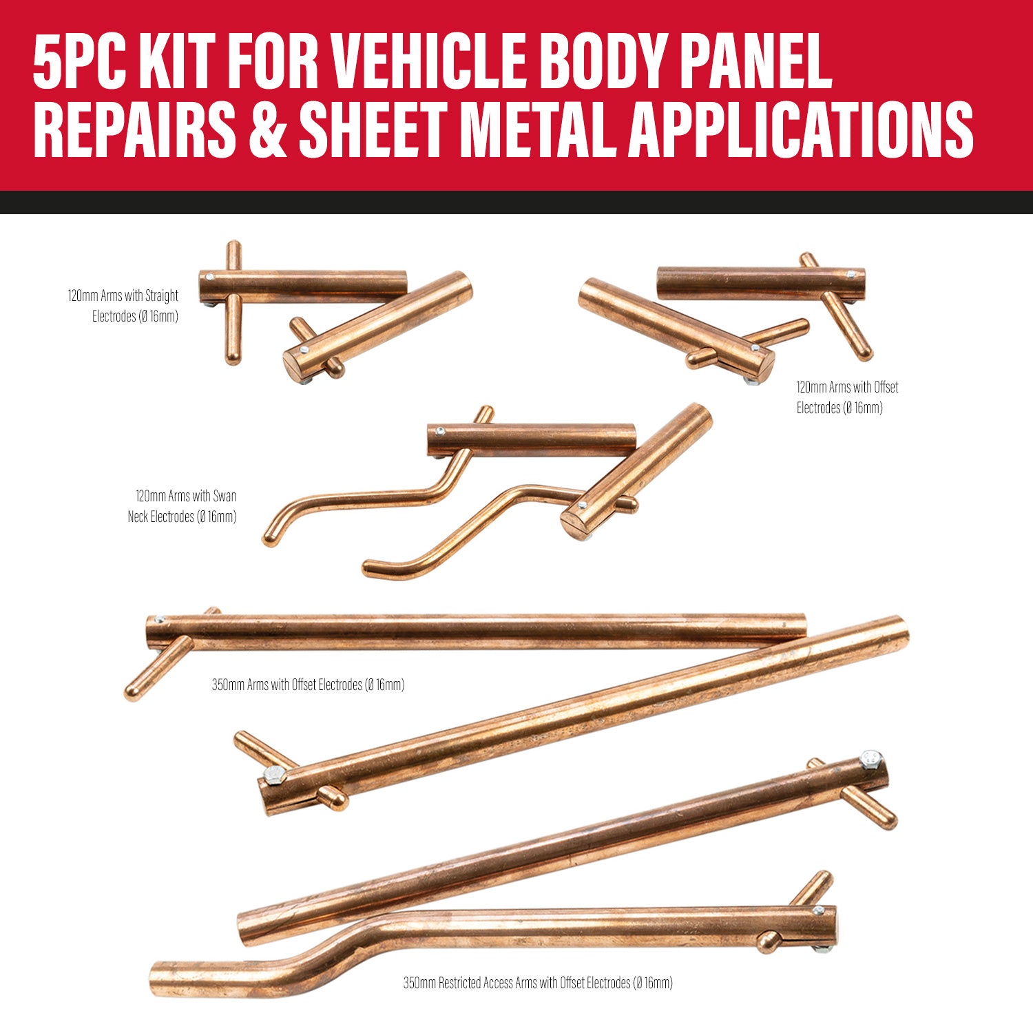 SIP 25424 Spot Welder 5pc Bodywork Kit (ø 16mm)