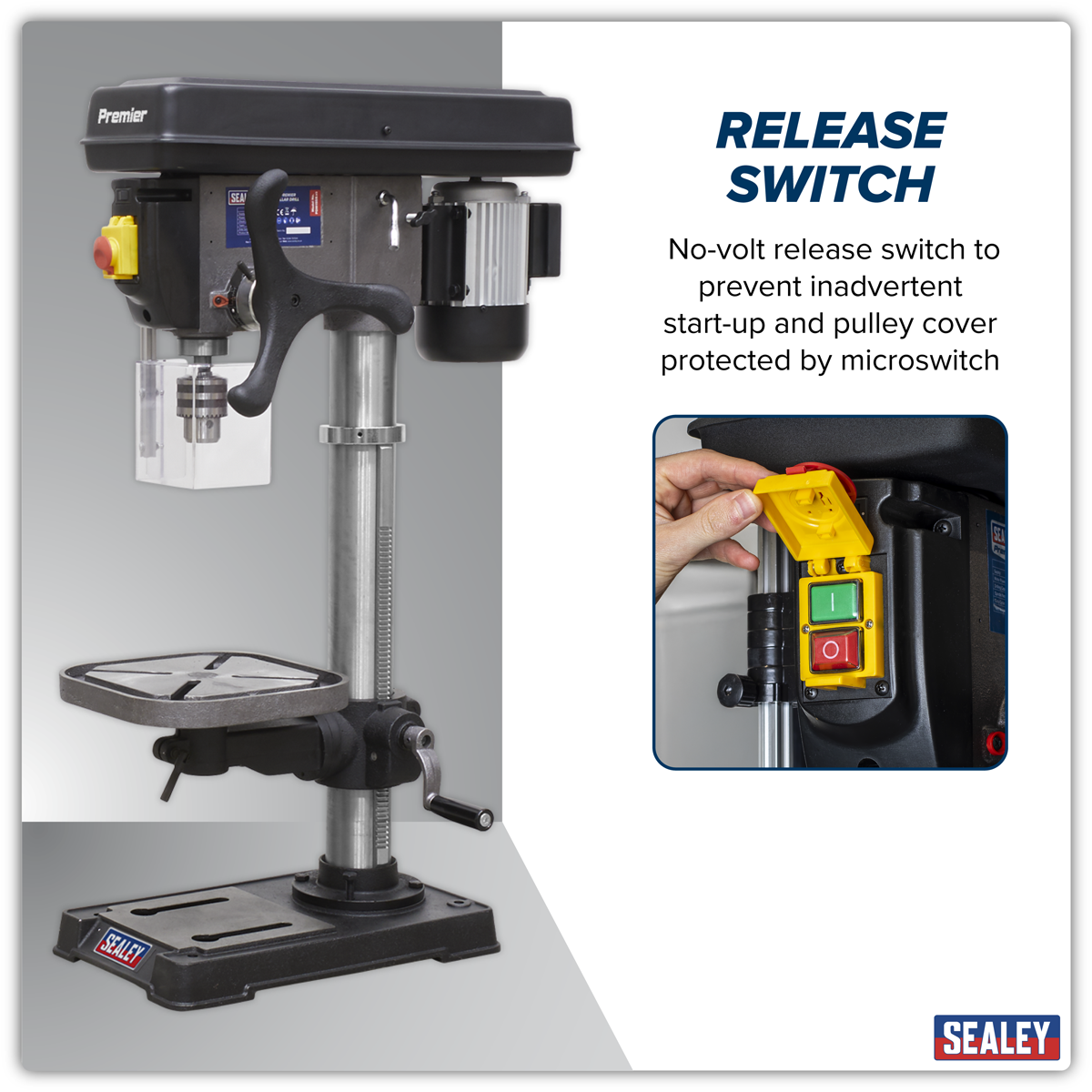 Sealey PDM155B Pillar Drill Bench 16-Speed 1050mm Height 230V