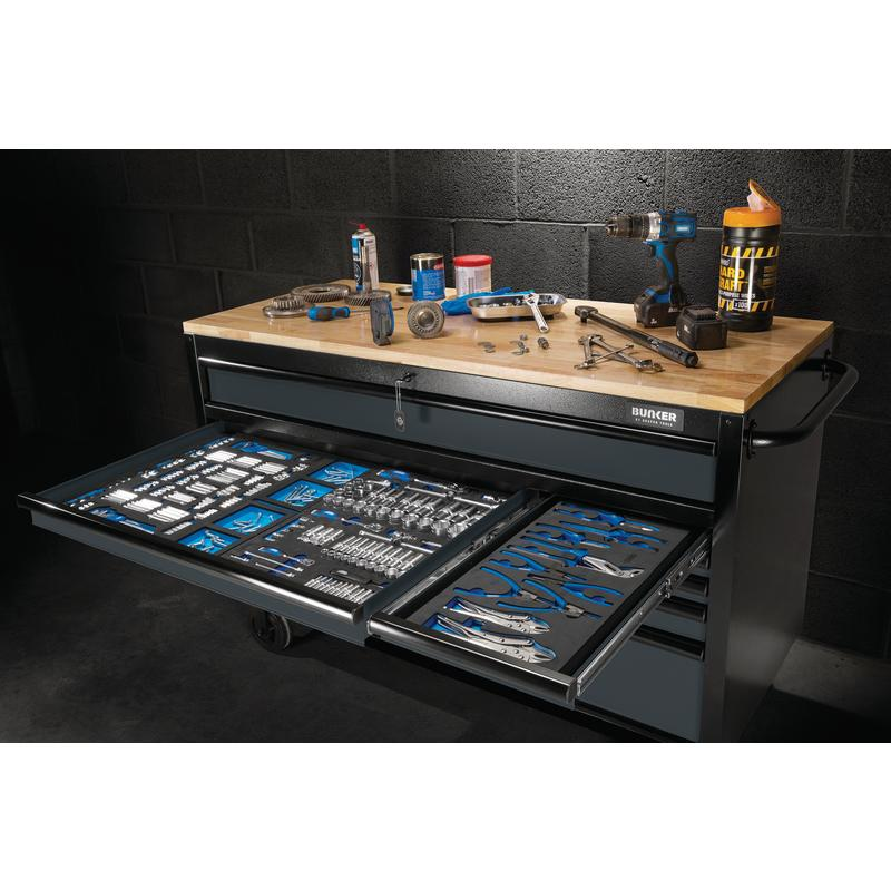BUNKER 27220 Workbench Roller Tool Cabinet 10 Drawer, 56"