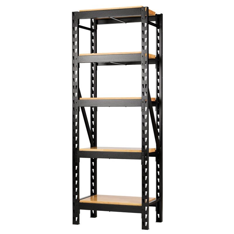 BUNKER 32446 22 Piece Modular 5 Tier Racking with Hardwood Shelving, 750mm
