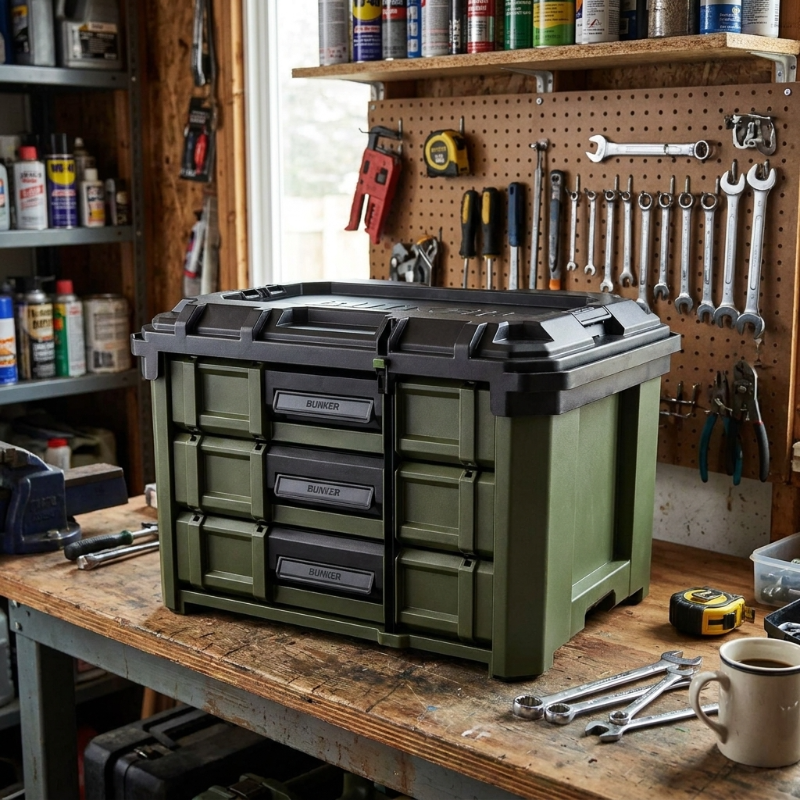 BUNKER 29441 Load-Up Stacking 3 Drawer Tool Box, 570mm