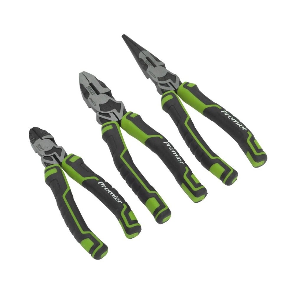 Sealey AK8376HV Pliers Set 3pc High Leverage - Hi-Vis Green