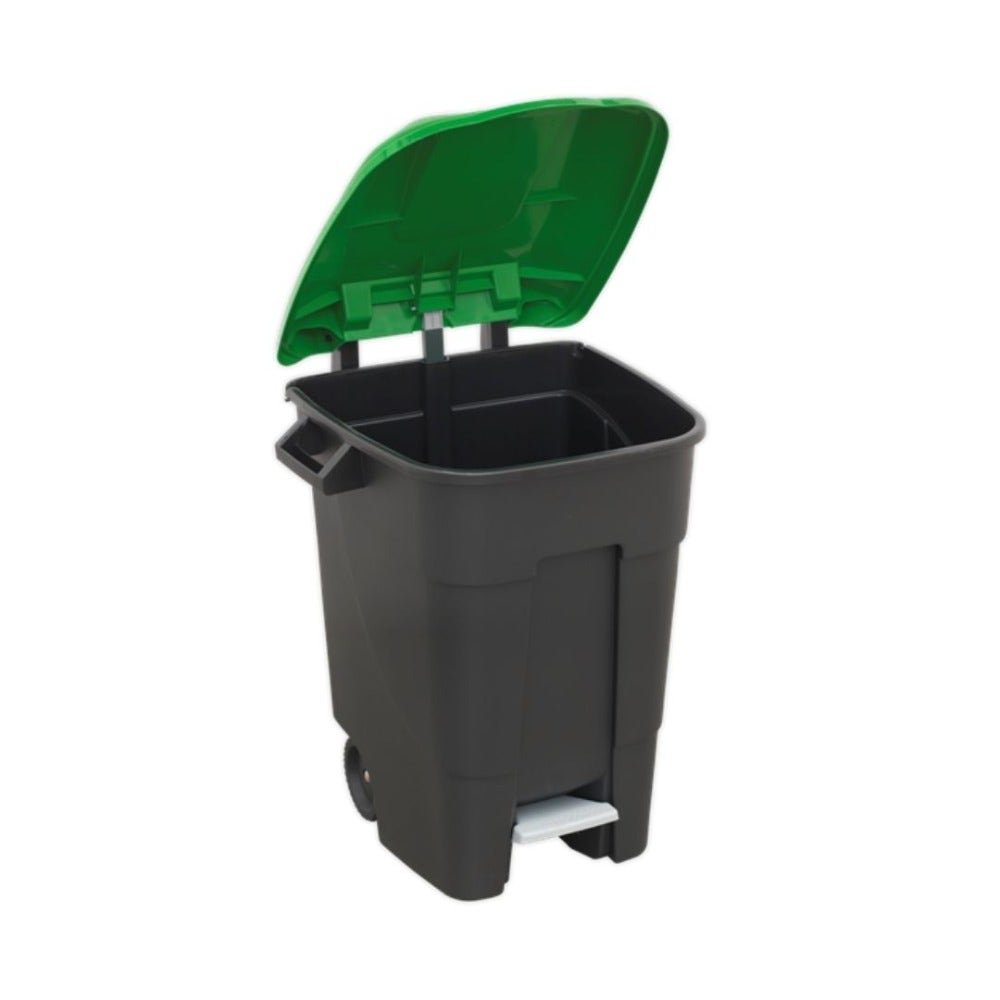 Sealey BM100PG Refuse/Wheelie Bin with Foot Pedal 100L - Green