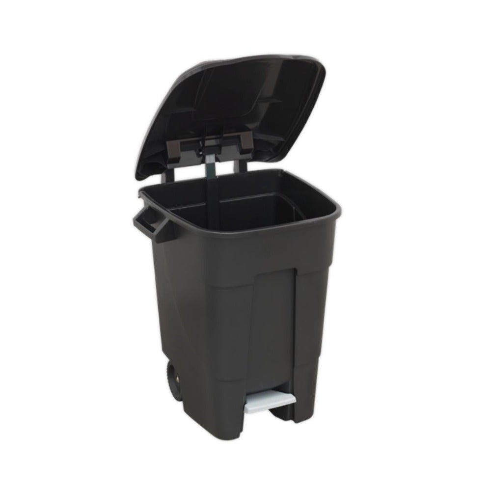 Sealey BM100P Refuse/Wheelie Bin with Foot Pedal 100L - Black