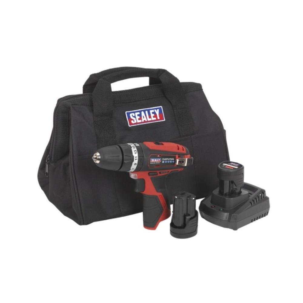 Sealey CP1201KIT Hammer Drill/Driver Kit Ø10mm 12V Lithium-ion - 2 Batteries
