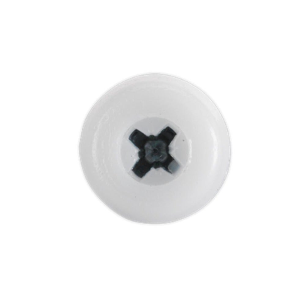 Sealey PTNP1 Numberplate Screw Plastic Enclosed Head 4.8 x 18mm White Pack of 50
