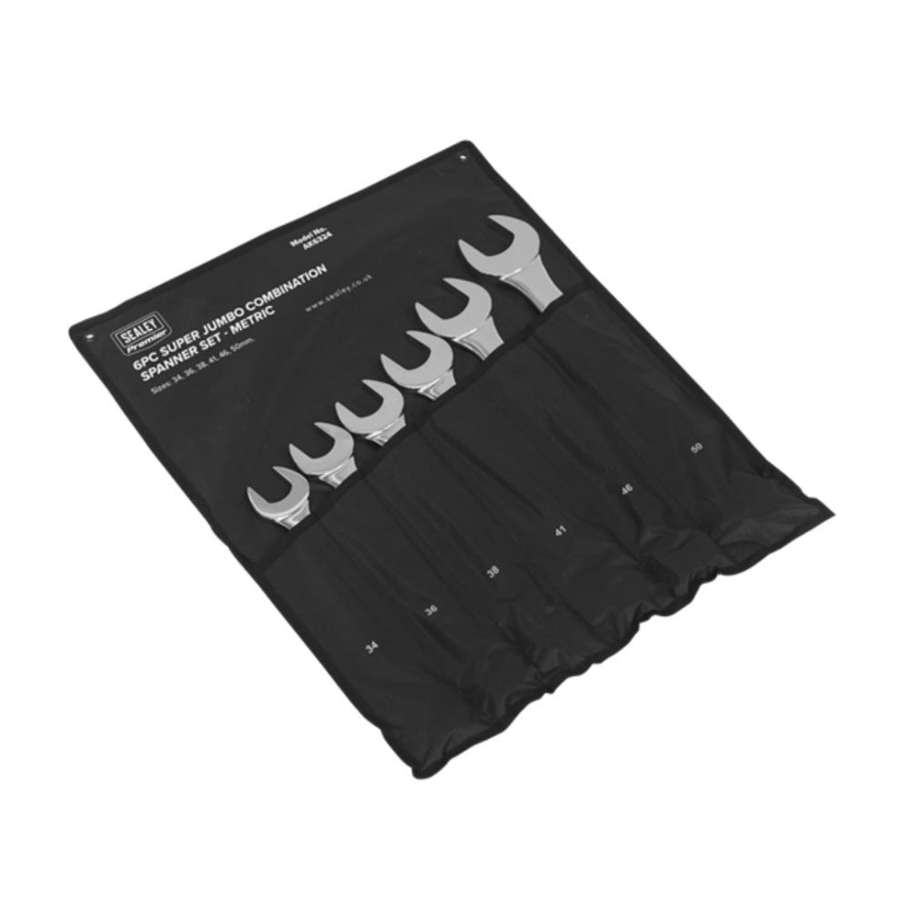Sealey AK6324 Combination Spanner Set 6pc Super Jumbo Metric