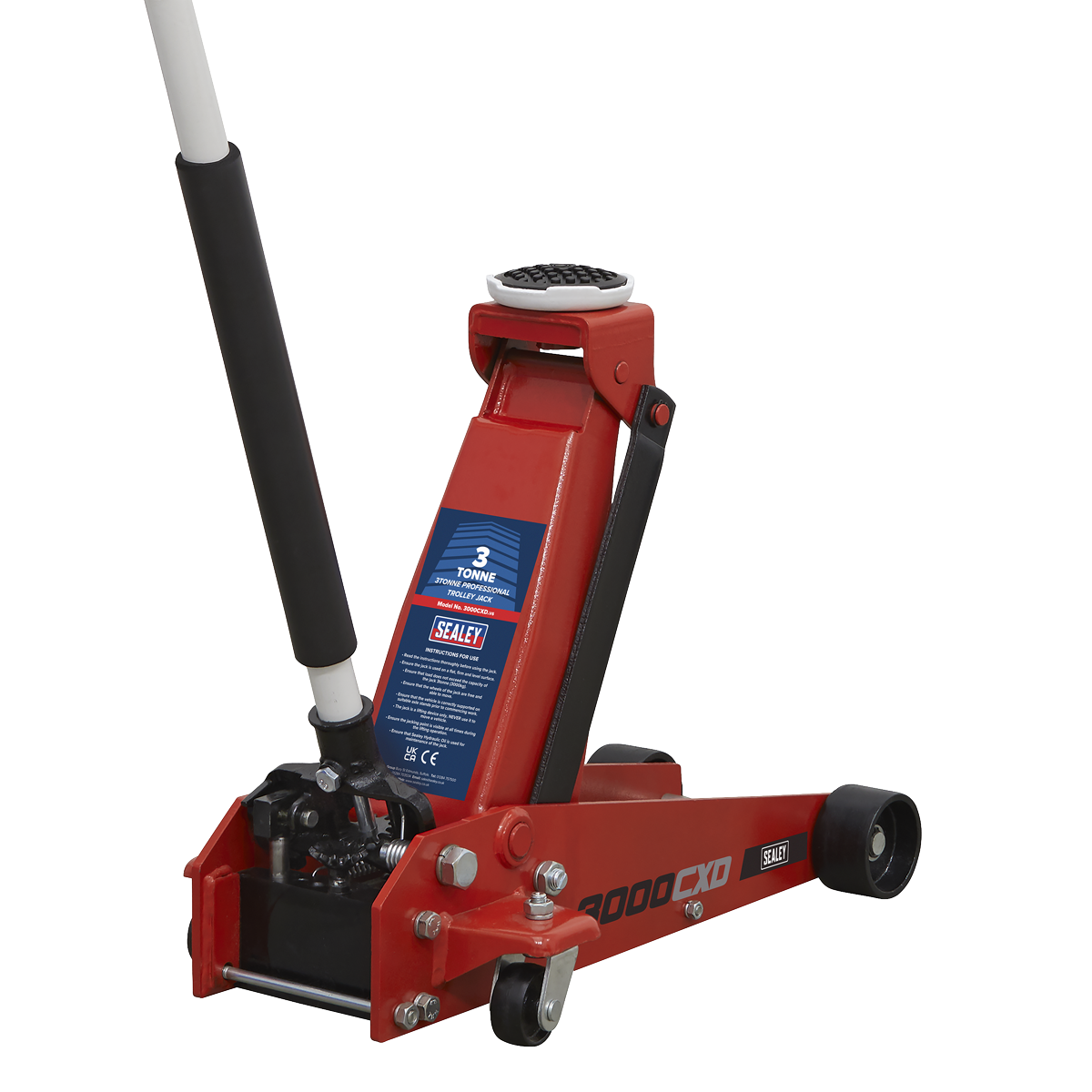 Sealey 3000CXDCOMBO1 Trolley Jack 3t & Axle Stands (Pair) 3t per Stand Combo