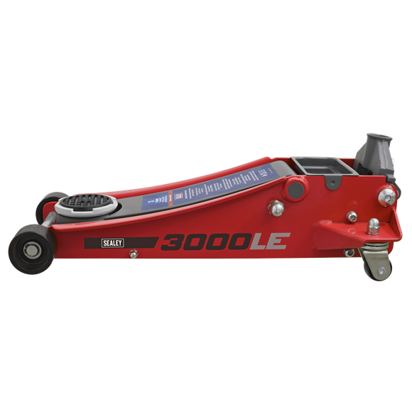 Sealey 3000LE Low Profile Trolley Jack with Rocket Lift 3 Tonne - Red