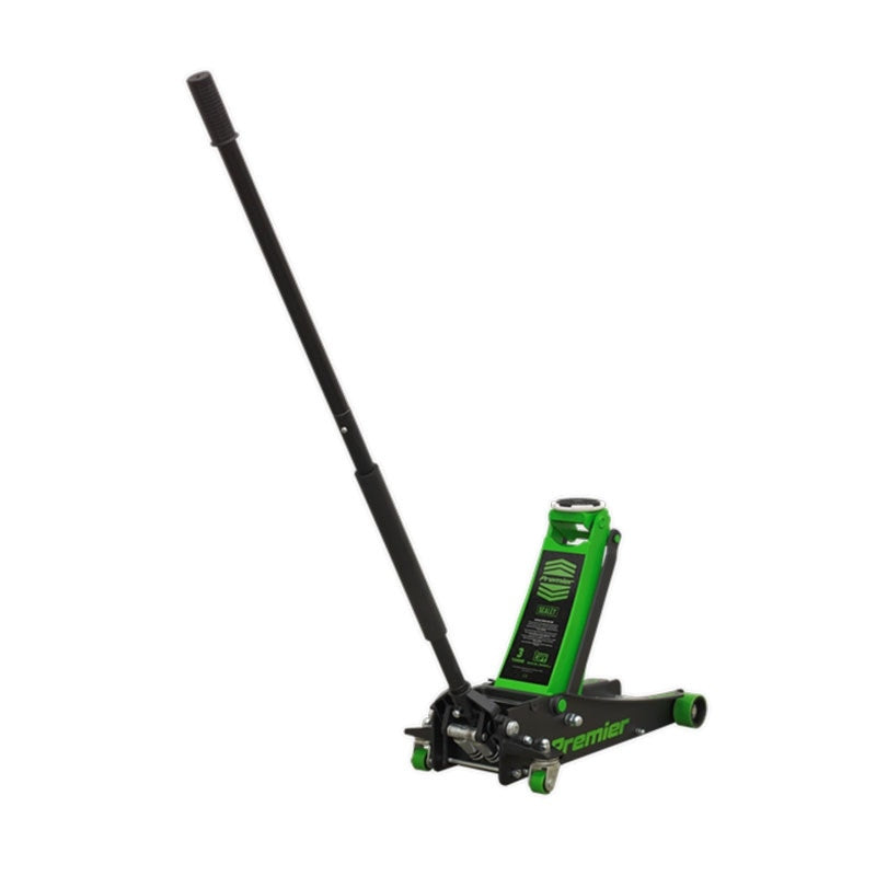 Sealey 3040AG Premier Low Profile Trolley Jack with Rocket Lift 3 Tonne - Green