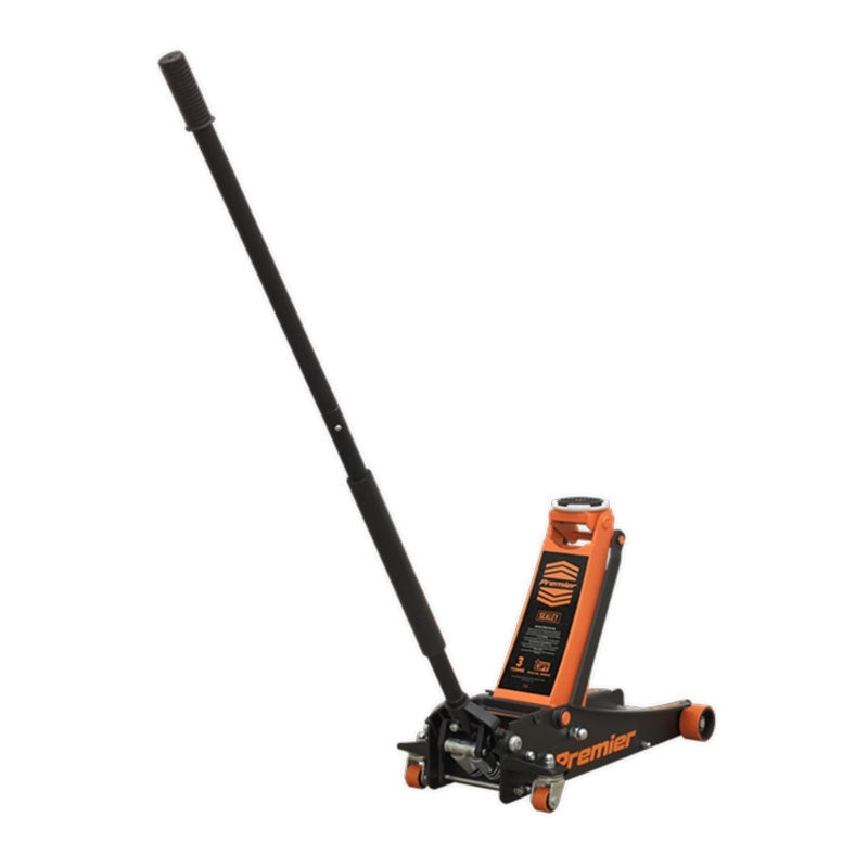 Sealey 3040AO Premier Low Profile Trolley Jack with Rocket Lift 3 Tonne - Orange