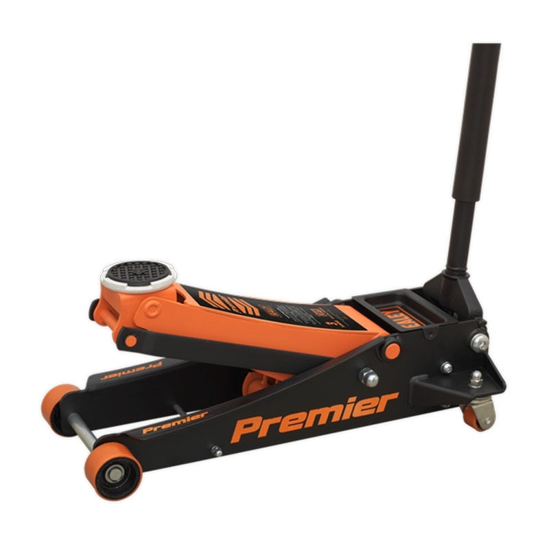 Sealey 3040AO Premier Low Profile Trolley Jack with Rocket Lift 3 Tonne - Orange