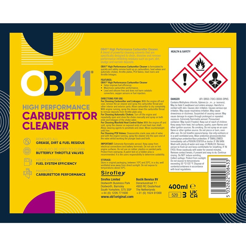OB41 Carburettor Cleaner 400ml