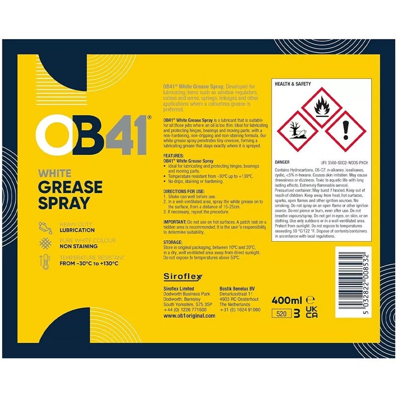OB41 White Grease Spray 400ml